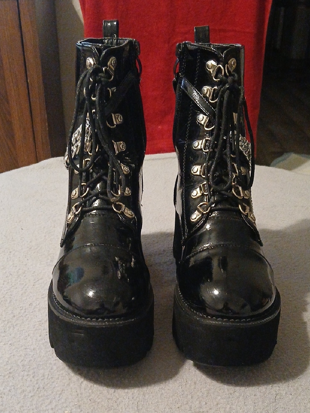 Black Gothic Platform Lace-Up Women's Combat Boots!